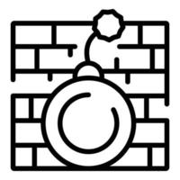 Firewall bomb icon outline vector. Cyber money vector