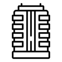 Big multistory icon outline vector. City building vector