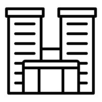 Multistory balcony icon outline vector. City building vector