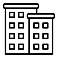 vector de contorno de icono de mapa de varios pisos. edificio de bloques