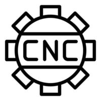 vector de contorno de icono de engranaje de máquina cnc. Herramienta de trabajo