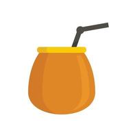 Brazil cocktail icon flat isolated vector