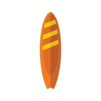 Surf board icon flat isolated vector