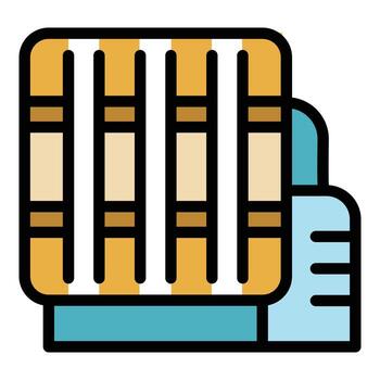 Thread processing icon color outline vector