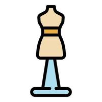 Sew mannequin icon color outline vector