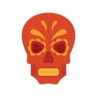 Halloween mexican skull icon flat isolated vector