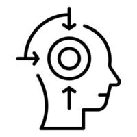 Cognitive system icon outline vector. Visual perception vector