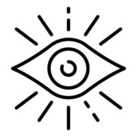 vector de contorno de icono de ojo abierto. percepción visual