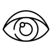 vector de contorno de icono de ojo sano. proceso cognitivo