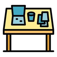 Organized table icon color outline vector