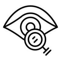 vector de contorno de icono de ojo óptico. proceso visual