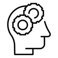 Brain thinking icon outline vector. Health process vector