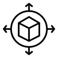 3d vr cube icon outline vector. Digital platform vector