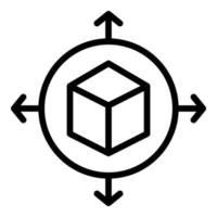 3d vr cube icon outline vector. Digital platform vector