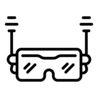 vector de contorno de icono de gafas vr inalámbricas. realidad digital