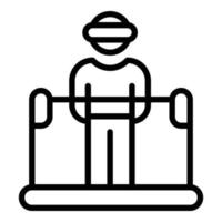 Vr platform tour icon outline vector. Digital reality vector