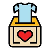 Clothes donation bin icon color outline vector