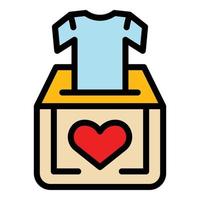 Clothes donation bin icon color outline vector