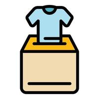 Donation clothes box icon color outline vector