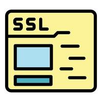 Ssl protect icon color outline vector