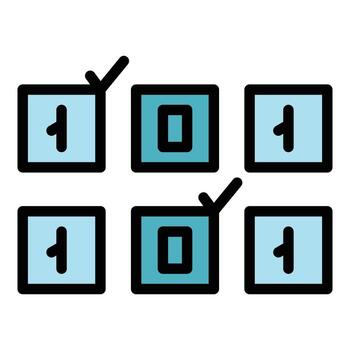 Cipher code icon color outline vector