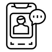 Smartphone speaker icon outline vector. Seminar person vector