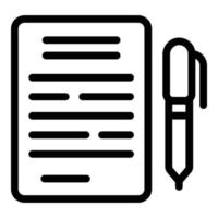 Writing paper icon outline vector. Job success vector