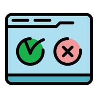 Voting online icon color outline vector