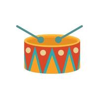 Carnival drum icon flat isolated vector