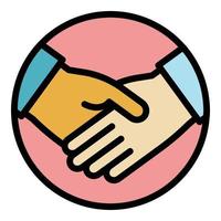 Democracy handshake icon color outline vector