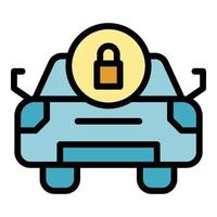 Car keyless system icon color outline vector