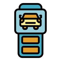 Car keyless system icon color outline vector