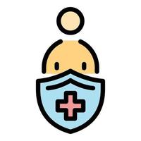 Protect human health icon color outline vector