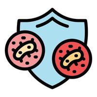 Shield bacterial protection icon color outline vector