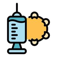 Antibiotic syringe icon color outline vector