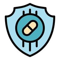 Antibiotic shield power icon color outline vector