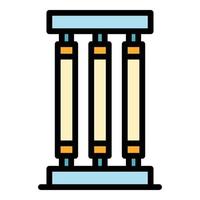Antibacterial uv lamp icon color outline vector