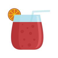 Cocktail glass icon flat isolated vector