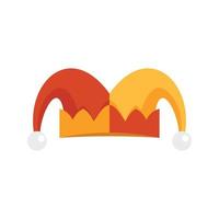 Jester hat icon flat isolated vector