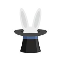 Rabbit in hat icon flat isolated vector