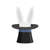 Rabbit in hat icon flat isolated vector