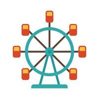 Ferris wheel icon flat isolated vector