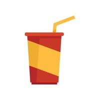 Soda cup icon flat isolated vector