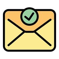 Envelope campaign icon color outline vector