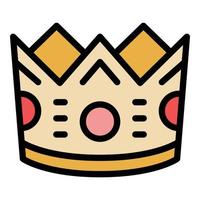 Winner crown icon color outline vector