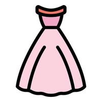 Marriage dress icon color outline vector
