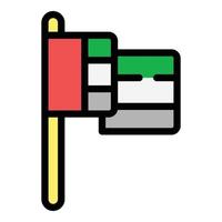 Egypt flag icon color outline vector