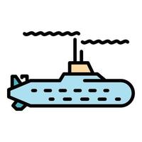 Water submarine icon color outline vector