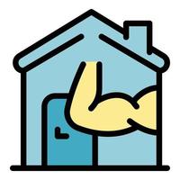 Muscles home icon color outline vector