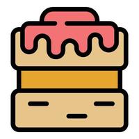 Cookie molds cream cake icon color outline vector